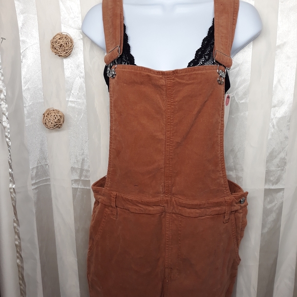 🧡 7 FAM Corduroy Cropped Slim Kick Overalls - Picture 5 of 7